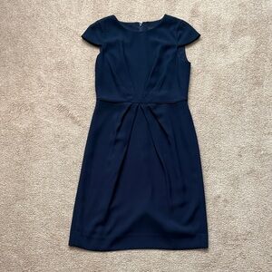 J. Crew Elegant Navy Cap Sleeve Dress Size 4